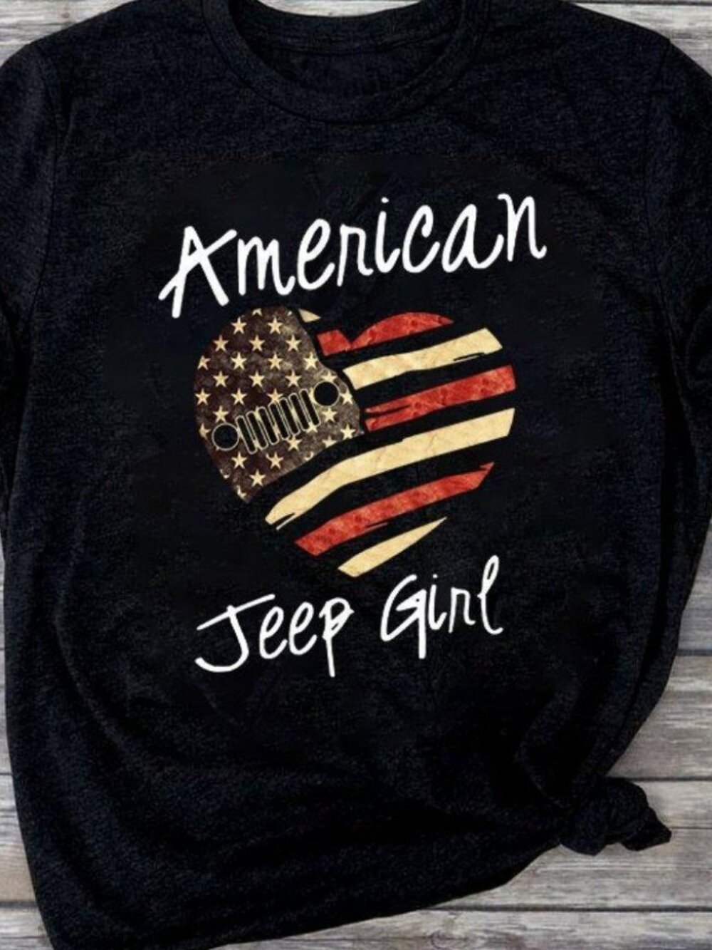 American Jeep Girl USA Off Road Adventure Outdoor Streetwear Graphic T-Shirt